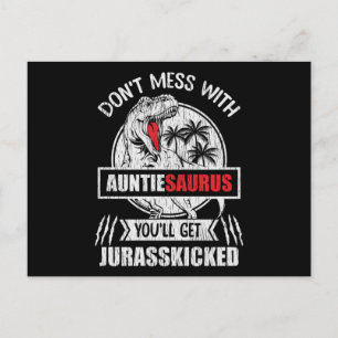AuntieSaurus Funny Dinosaur Auntie Family Gift Postcard