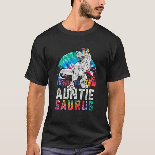 Auntiesaurus Rex Dinosaur Aunt Saurus Family Match T-Shirt (Front)