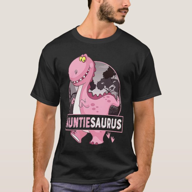 Auntiesaurus Rex Dinosaur Auntie Saurus Family Mat T-Shirt (Front)