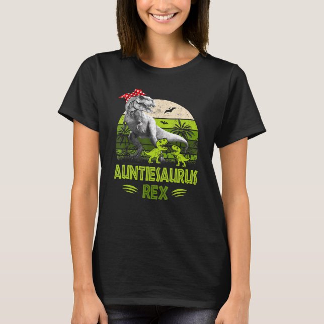 Auntiesaurus Rex T Rex Dinosaur Mothers Day T-Shirt (Front)