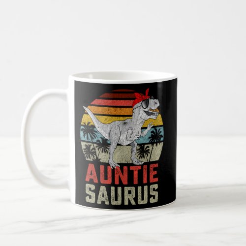 Auntiesaurus T Rex Dinosaur Auntie Saurus Family Coffee Mug