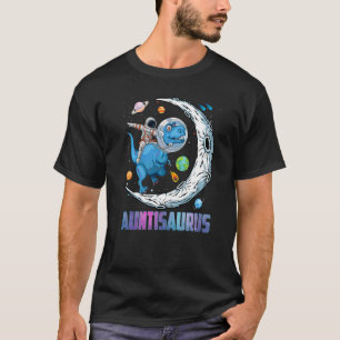 Auntisaurus Astronaut Riding Dinosaur Rex Mother D T-Shirt