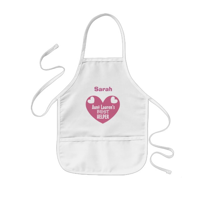 Aunt's Best Kitchen Helper Name and Heart Z4 Kids' Apron (Front)