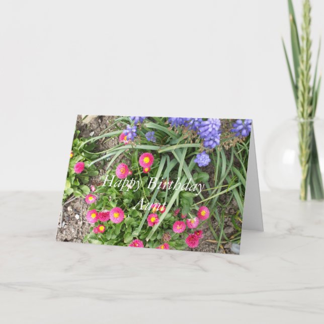 Aunt's Birthday-flower bed Card (Front)
