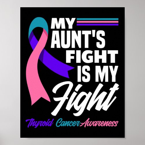 Aunts Fight Is My Fight Thyroid Cancer Awareness  Poster