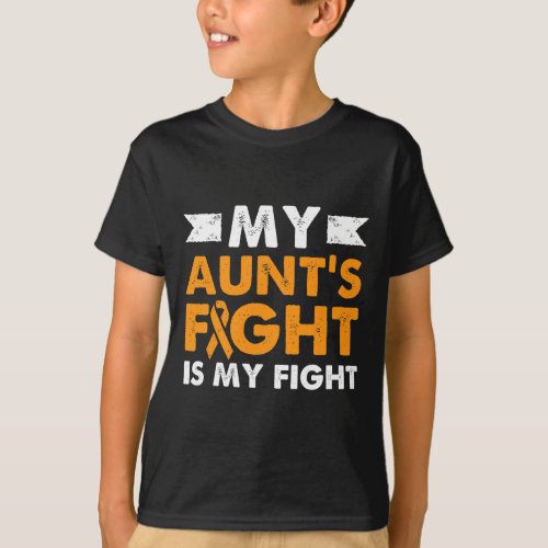 Aunts Fight Leukemia Awareness Cancer Support Nie T_Shirt