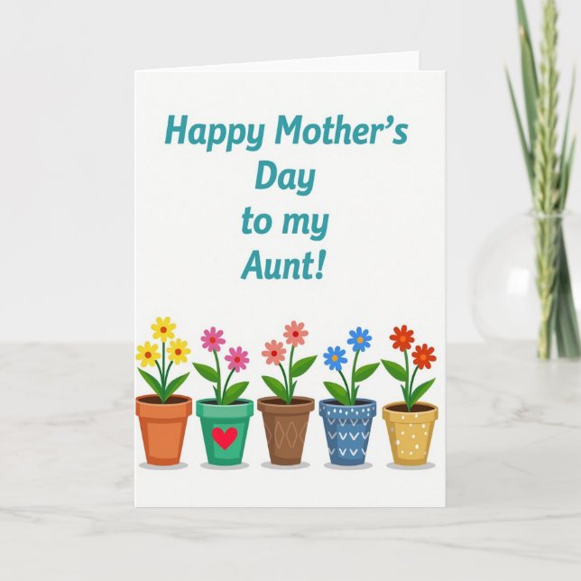 Aunts Floral Mothers Day Card (Front)