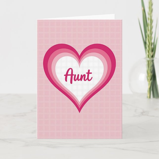 Aunts Fuchsia Heart Mothers Day Card (Front)