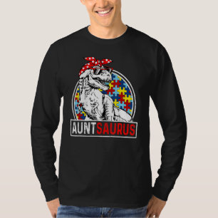 Auntsaurus Rex Dinosaur Autism Aunt Saurus Family  T-Shirt