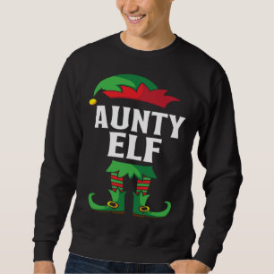 Aunty Elf Costume Christmas Holiday Matching Famil Sweatshirt
