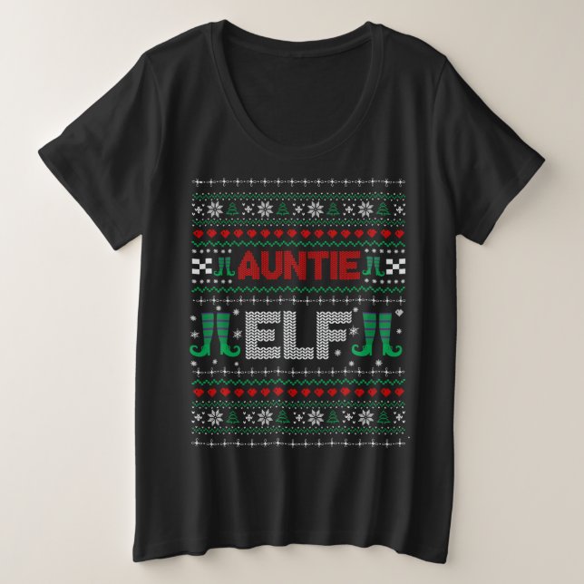 Aunty Elf Ugly Christmas Sweater (Design Front)