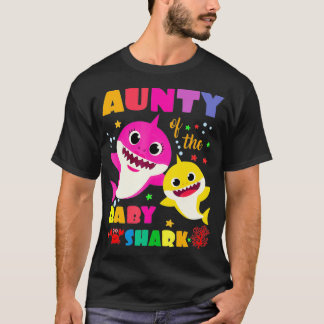 Aunty Of The Baby Shark Birthday Aunty Shark T-Shirt