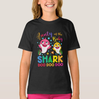 Aunty Of The Baby Shark Birthday Aunty Shark T-Shirt