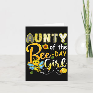 Aunty of the bee-day girl funny bee birthday party card
