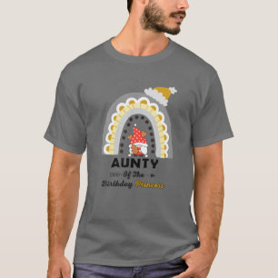 Aunty Of The Birthday Princess Funny Aunty Gnome C T-Shirt