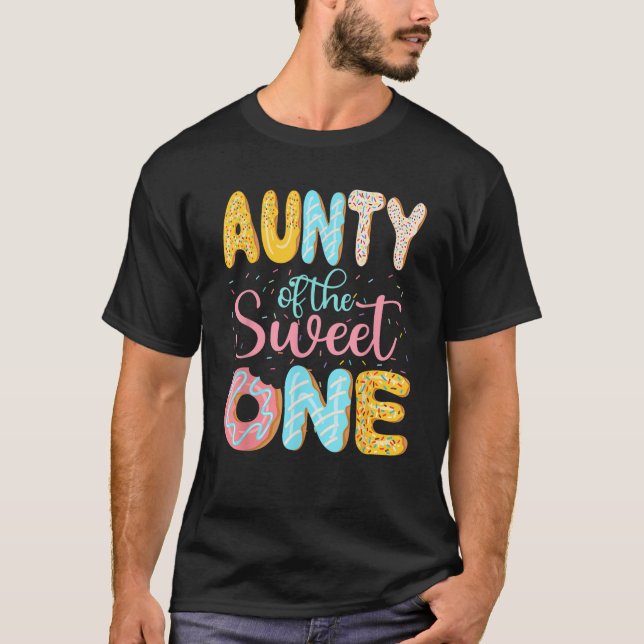 Aunty of the Sweet One Aunt Donuts Family Matching T-Shirt (Front)