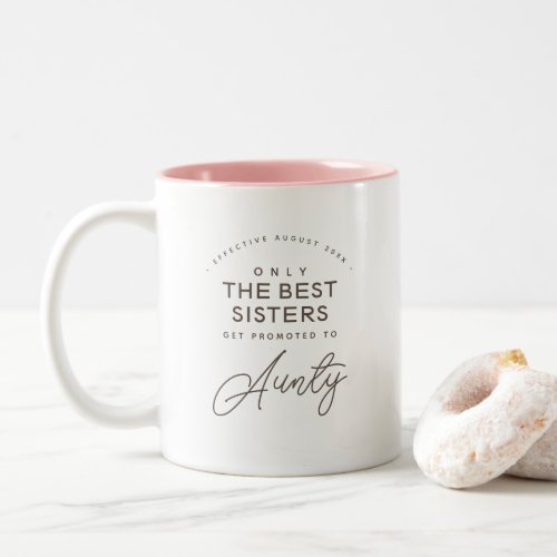 Aunty  Pregnancy Announcement Minimalist Coffee Two_Tone Coffee Mug