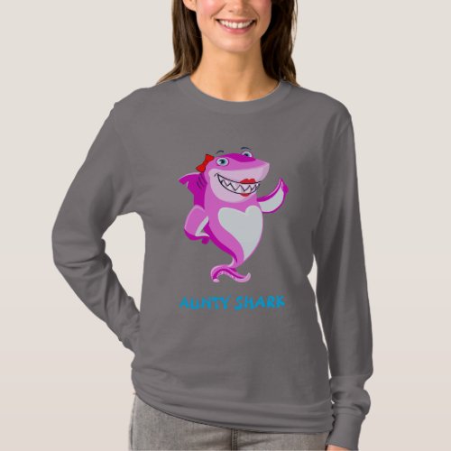 Aunty Shark   Funny Personalized T_Shirt