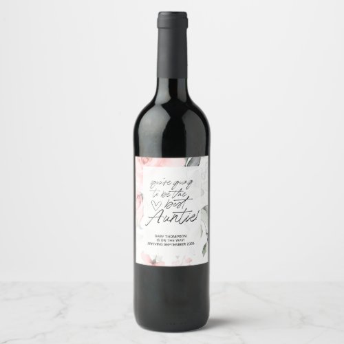 Aunty to be Pregnancy Announcement New Baby Soon Wine Label