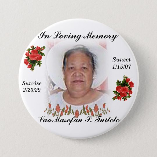 Aunty Vao's funeral pin | Zazzle.com