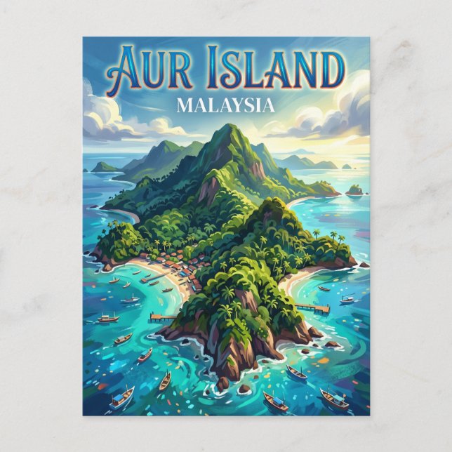 Aur Island Malaysia Postcard (Front)
