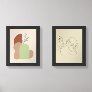 Aura Bloom Abstract & Line Art Set of 2 Print