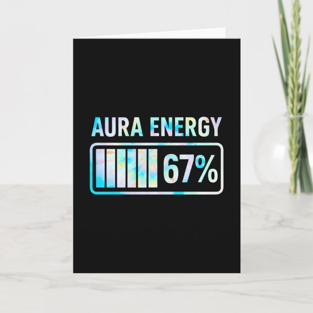 Aura Energy 67 67 Six Seven Meme  Card (Front)