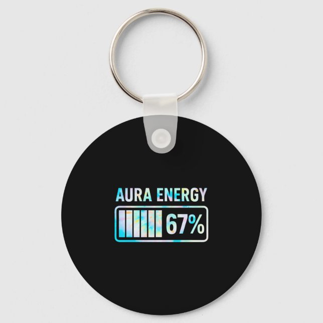 Aura Energy 67 67 Six Seven Meme  Keychain (Front)