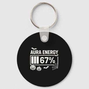 Aura energy 67 percent 6 7 meme halloween keychain