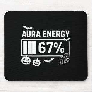 Aura energy 67 percent 6 7 meme halloween mouse pad