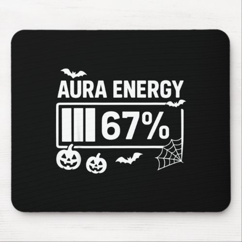 Aura energy 67 percent 6 7 meme halloween  mouse pad