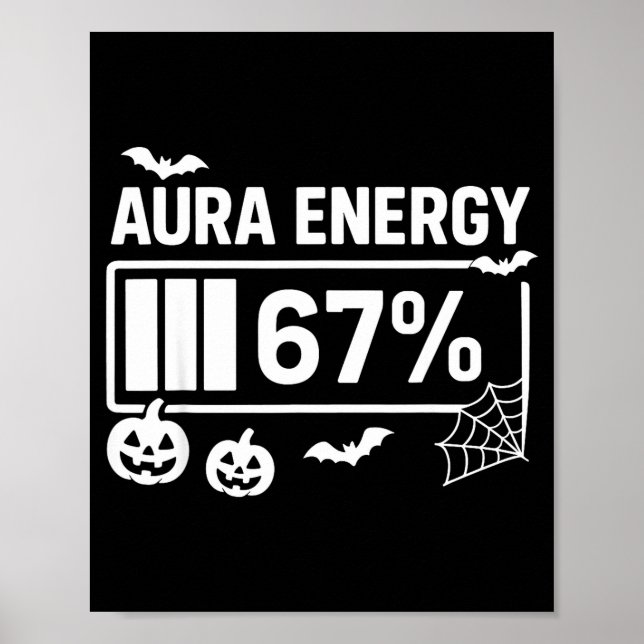 Aura energy 67 percent 6 7 meme halloween  poster (Front)