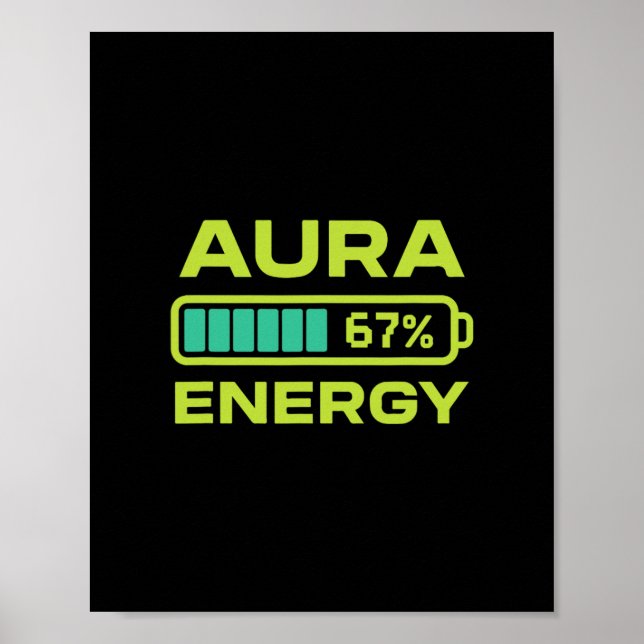 Aura Energy 67 Percent Meme Six Seven Farming  Poster (Front)