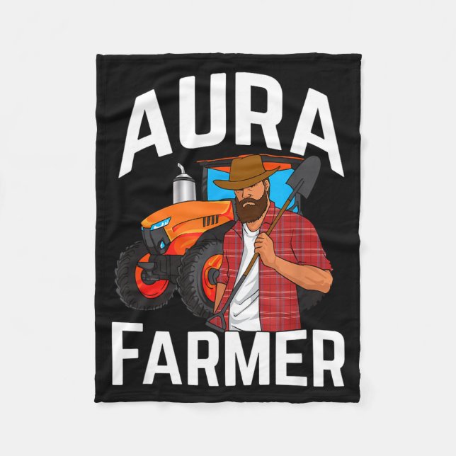 Aura Farmer Funny Meme  Fleece Blanket (Front)