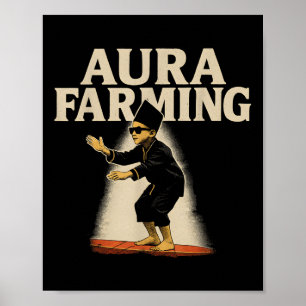 Aura Farming Indonesian Boat Race Kid Meme Poster