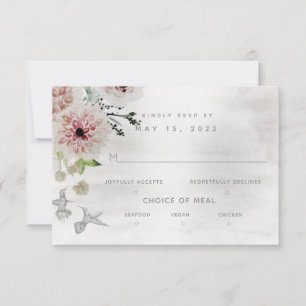 Aura Of Nature Wedding 3 Meal Choice RSVP Card