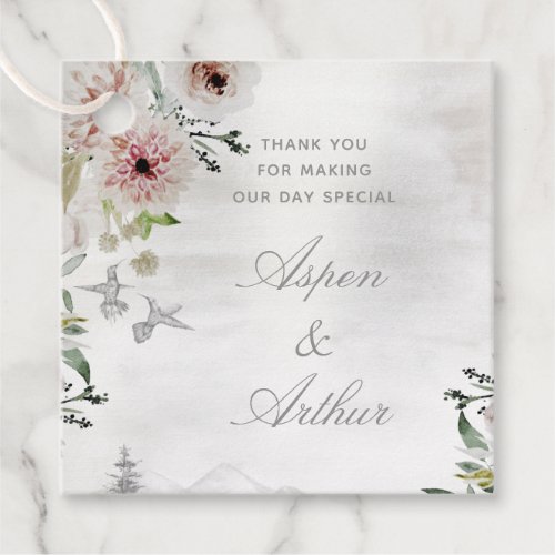 Aura Of Nature Wedding Favor Gift Square Tag
