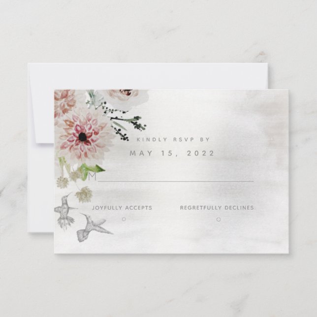 Aura Of Nature Wedding No Meal Choice RSVP Card (Front)