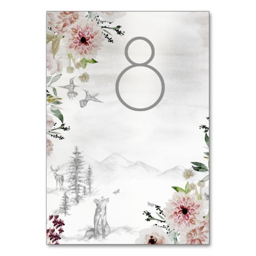 Aura Of Nature Wedding Table Number Card