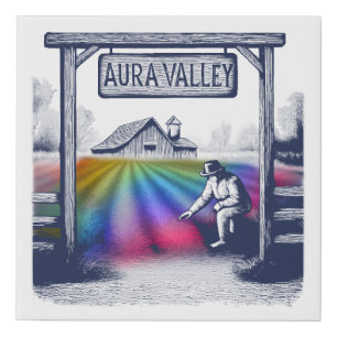 Aura Valley Farm Faux Canvas Print
