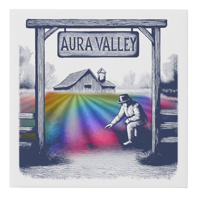 Aura Valley Farm Faux Canvas Print (Front)
