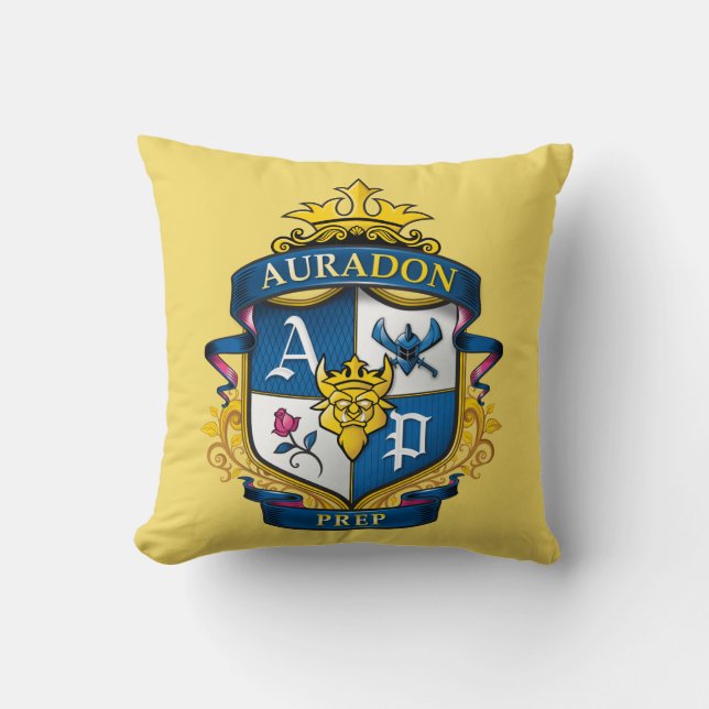 Auradon Prep Crest Throw Pillow (Front)