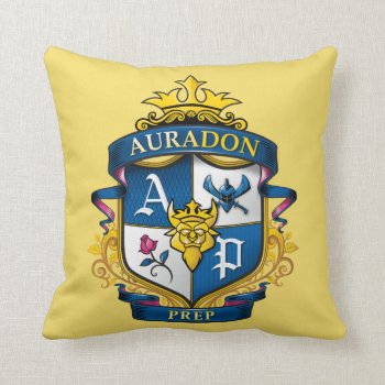 Auradon Prep Crest Throw Pillow by descendants at Zazzle