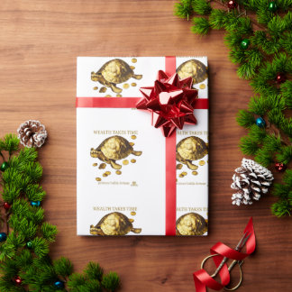 AURALUXY™ Golden Turtle – Wealth Mindset Wrapping Paper