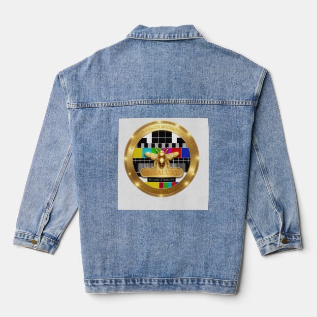 Auraluxy "Success Loading" Golden Bee Premium Stre Denim Jacket (Back)