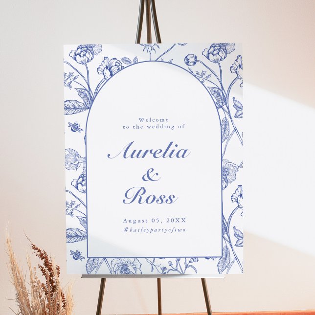 AURELIA Chinoiserie Blue Victorian Floral Wedding Foam Board (Creator Uploaded)