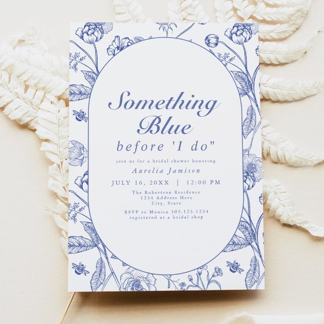 AURELIA Chinoiserie Something Blue Bridal Shower Invitation (Creator Uploaded)