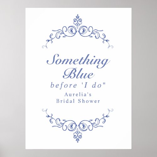 AURELIA Chinoiserie Something Blue Bridal Shower Poster