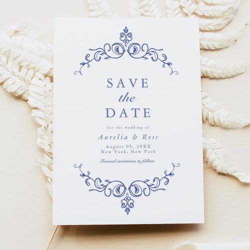 AURELIA Chinoiserie Victorian Floral Save the Date Invitation