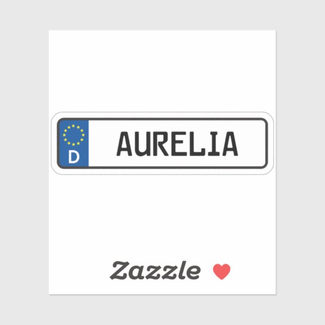 Aurelia German Car License Plate Sticker (Sheet)